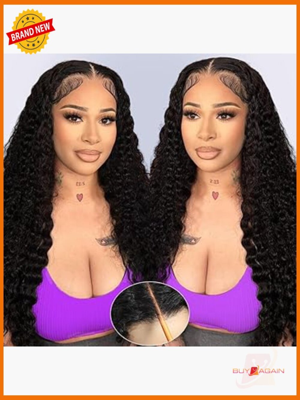 26" Deep Wave Lace Front Wig Ready To Wear Glueless Pre Plucked Pre Cut Human